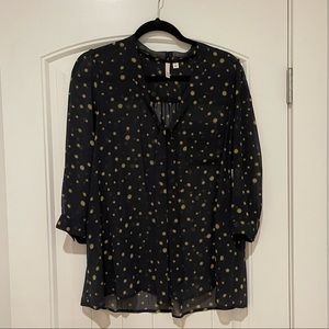Frenchi 3/4 sleeve button down blouse